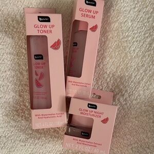 b.pure Glow Up Skincare Set - night moisturizer - serum - toner